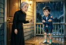 Coming home from my eight-year-old grandson’s funeral, I found him standing on my porch in torn clothes. I thought grief was making me see things—until he whispered, “Grandma, please don’t tell them I’m alive.”